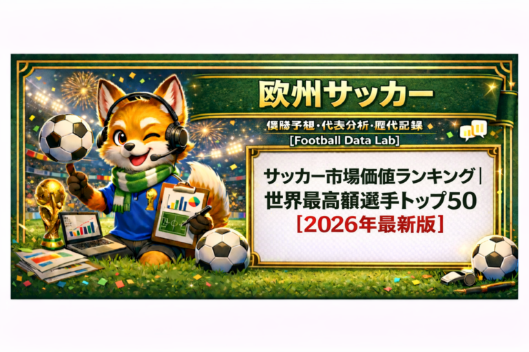 サッカー市場価値ランキング｜世界最高額選手トップ50【2026年最新版】 - Football Data Lab｜ワールドカップデータ分析