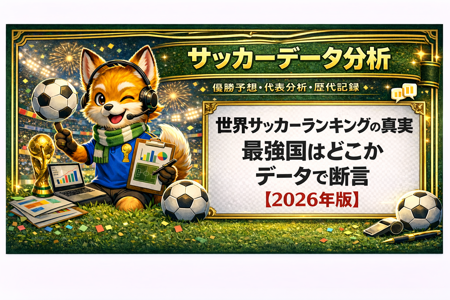 世界サッカーランキングの真実をデータで解説する分析イメージ｜最強国を断言【2026年版】