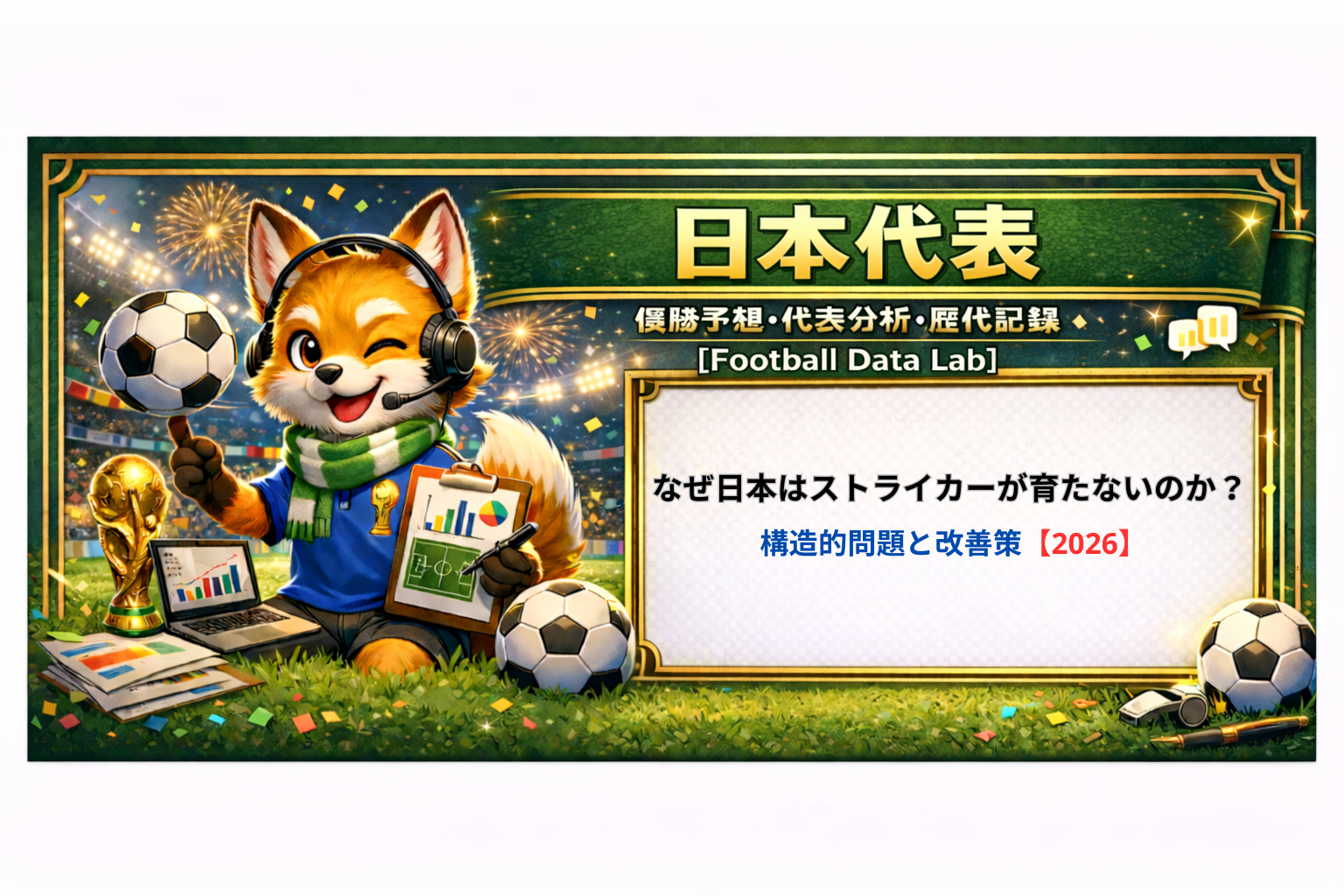なぜ日本はストライカーが育たないのかをデータで分析した日本代表の決定力不足解説画像【2026】