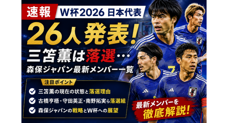 【速報】日本代表26人発表｜三笘薫がまさかの落選…森保ジャパン最新メンバーを徹底分析【2026年最新版】 | Football Data ...